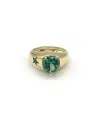 Anello Malafimmina in Oro Giallo con Topazio Verde Cuore