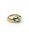 Bague Malafimmina en Or Jaune avec Topaze Verte Coeur