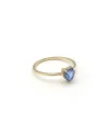 Anello Malafimmina Moon a Cuore in Oro Giallo con Topazio Blu