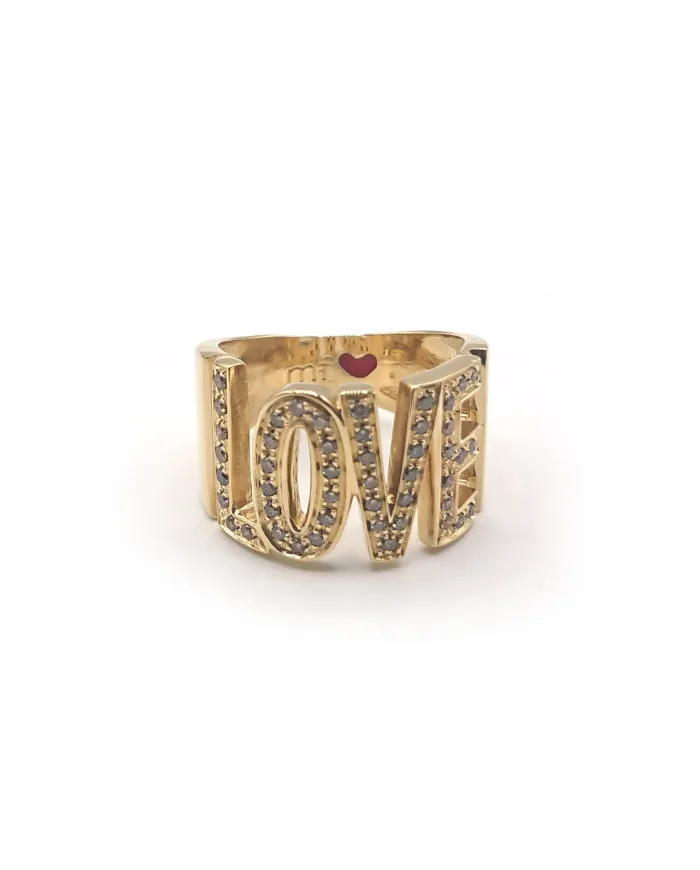 Malafimmina My Love Ring in Yellow Gold with Diamonds