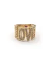 Malafimmina My Love Ring in Yellow Gold with Diamonds