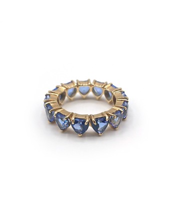Malafimmina Ring in Yellow Gold with Blue Topaz