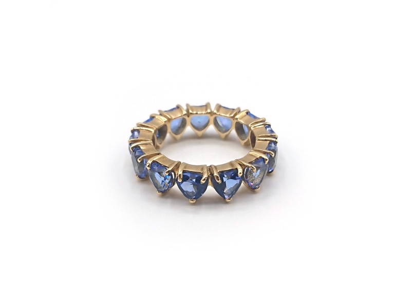 Malafimmina Ring in Yellow Gold with Blue Topaz