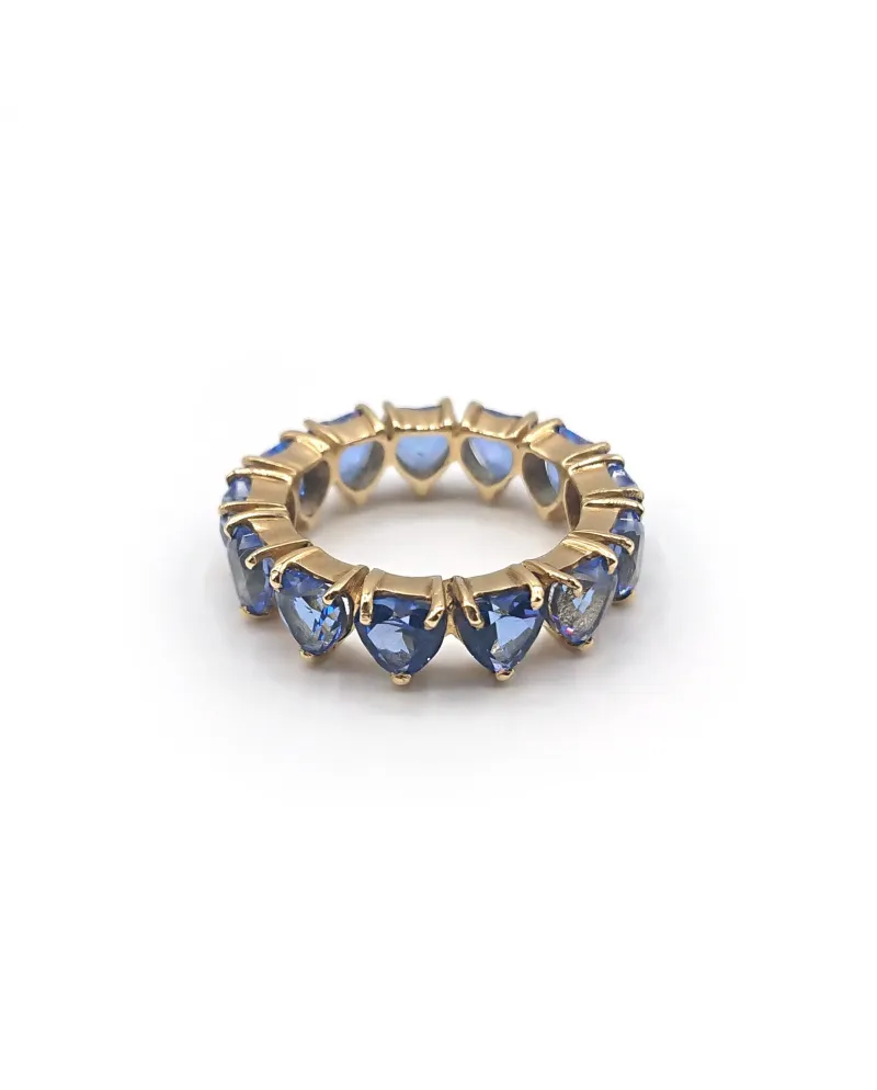 Malafimmina Ring in Yellow Gold with Blue Topaz
