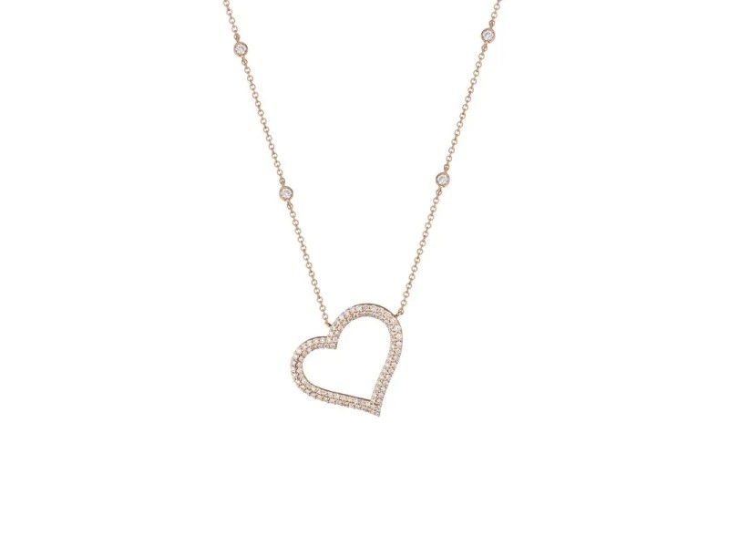 Buonocore Hope Necklace in Rose Gold with Heart of Diamonds