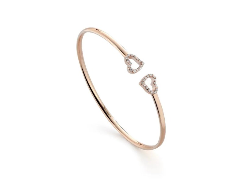 Buonocore Hope Hearts Bracelet in Rose Gold with Diamonds