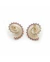 Malafimmina Igiea Earrings in Yellow Gold with Rubies and Diamonds