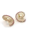 Boucles d'Oreilles Malafimmina Igiea en Or Jaune avec Rubis et Diamants