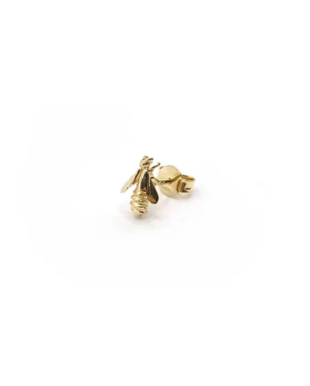 Mono Boucle d'Oreille Malafimmina en Or Jaune avec Abeille Moyenne