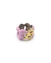Malafimmina Macaron Ring in Yellow Gold and Silver with Enamel and Snake