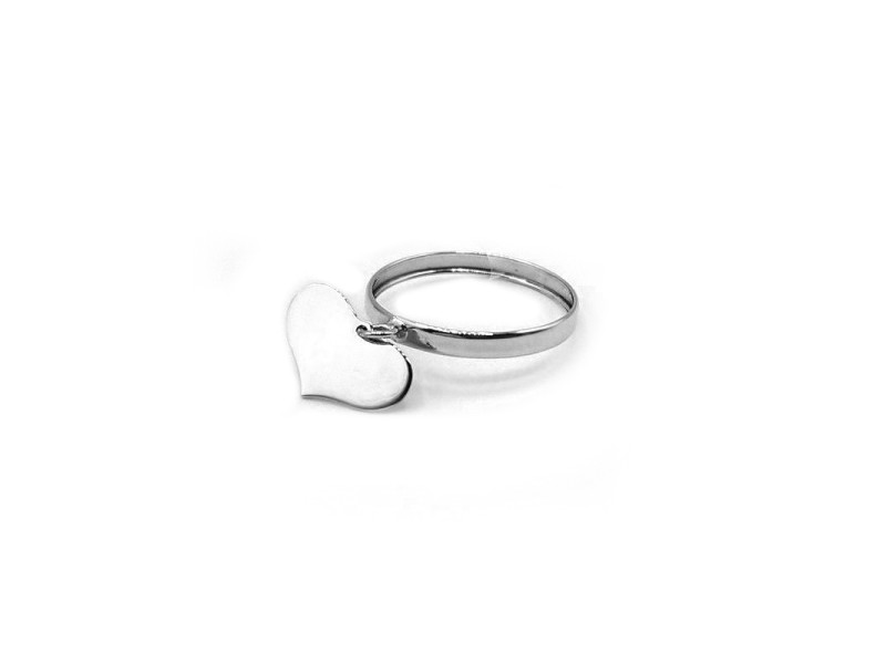 White Gold Casella Ring with Heart