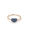 Casella Gioielli Ring in Rose Gold with Heart of Blue Zircons