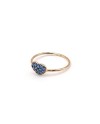 Casella Gioielli Ring in Rose Gold with Heart of Blue Zircons