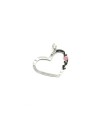 Jewel Casella Pendant in White Gold with Heart and Enamel