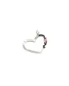 Jewel Casella Pendant in White Gold with Heart and Enamel