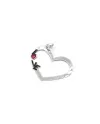 Jewel Casella Pendant in White Gold with Heart and Enamel