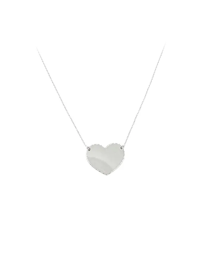 Collier Casella à Bijoux en Or Blanc avec Pendentif Coeur