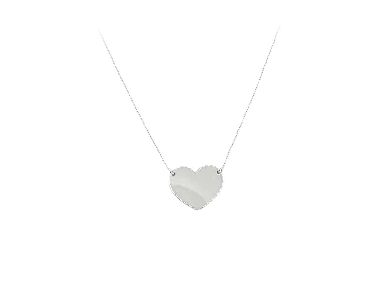 Jewel Casella Necklace in White Gold with Heart Pendant