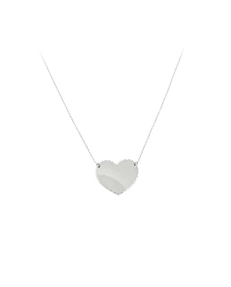 Jewel Casella Necklace in White Gold with Heart Pendant