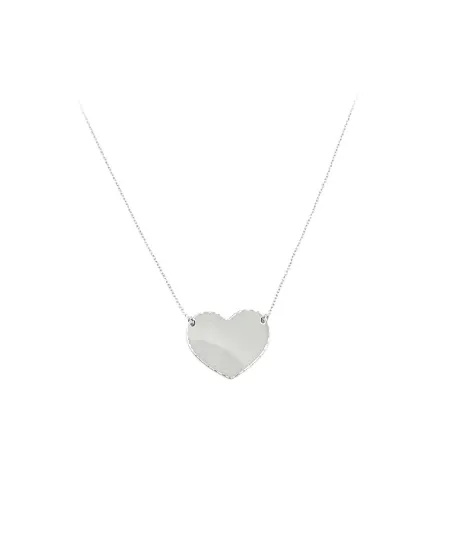 Girocollo Casella Gioielli in Oro Bianco con Cuore Pendente