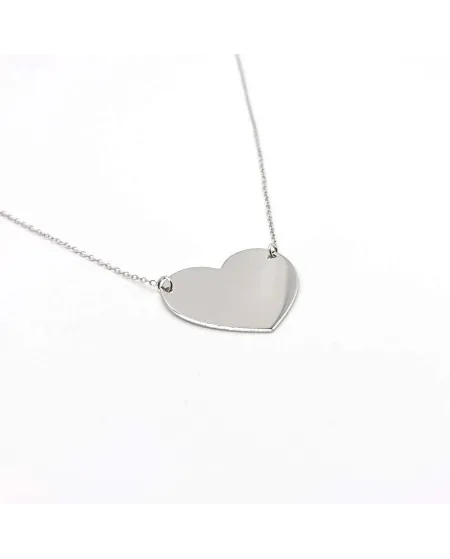 Girocollo Casella Gioielli in Oro Bianco con Cuore Pendente