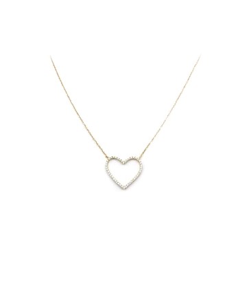 Jewel Casella Choker in Yellow Gold and Heart with Zircons