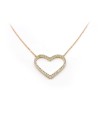 Jewel Casella Choker in Yellow Gold and Heart with Zircons