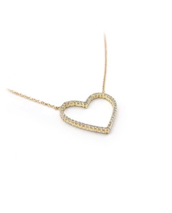 Jewel Casella Choker in Yellow Gold and Heart with Zircons