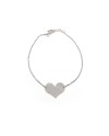 Bracelet Casella Or Blanc avec Pendentif Coeur