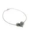 Bracciale Casella Gioielli in Oro Bianco con Cuore Pendente