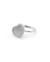 Bague Casella Bijoux en Or Blanc avec Cœur de Zircons
