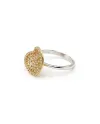 Anello Casella Gioielli in Oro Bicolore con Cuore di Zirconi