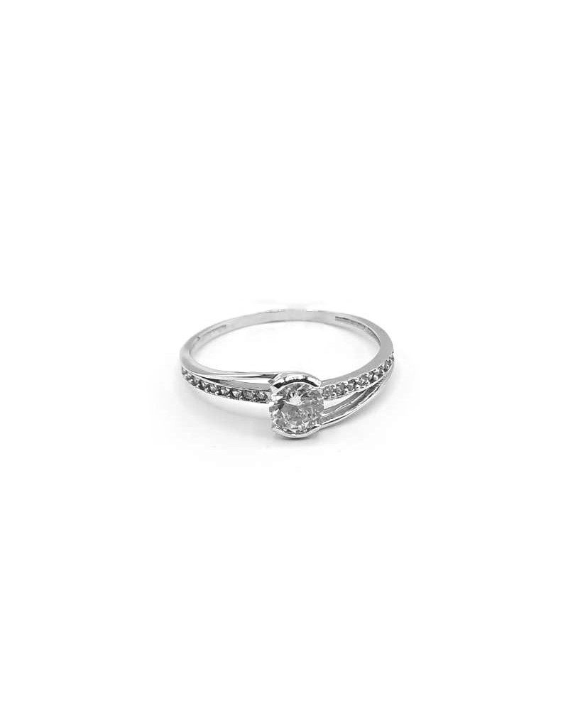 Bague Casella Gioielli en or blanc avec zircons