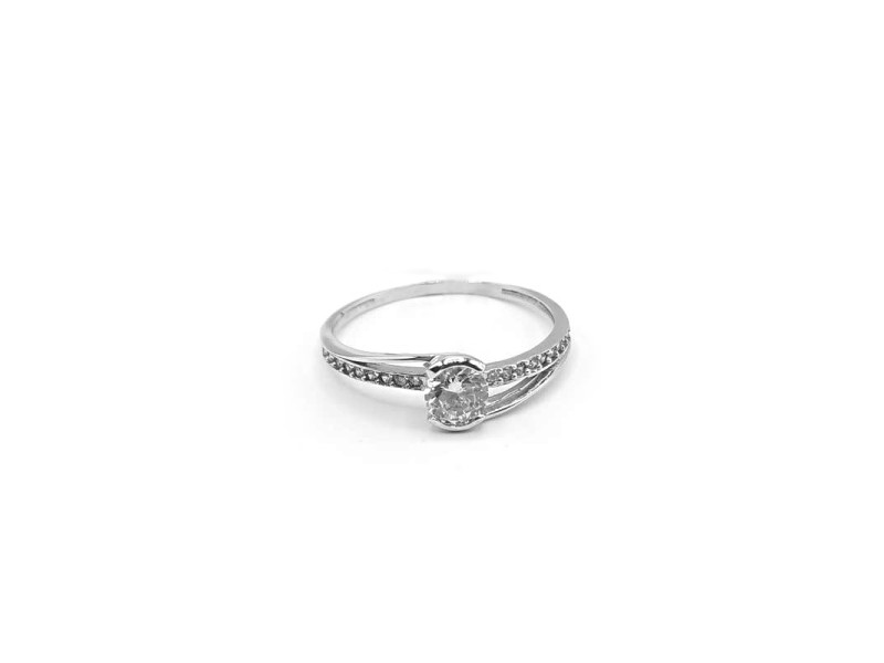 Casella Gioielli ring in white gold with zircons