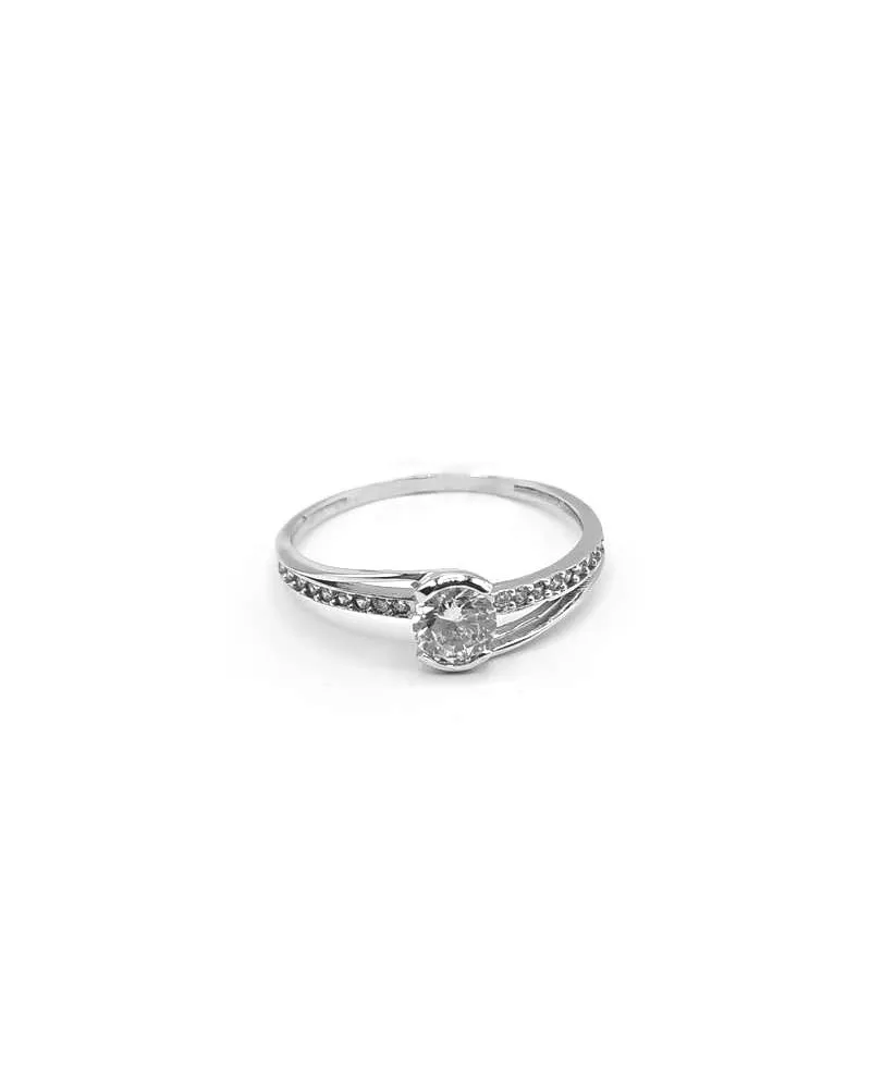 Casella Gioielli ring in white gold with zircons