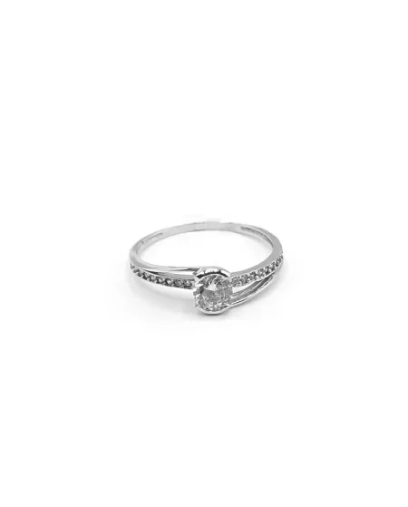 Casella Gioielli ring in white gold with zircons