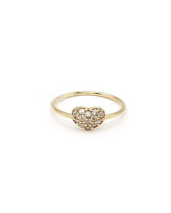 Casella Gioielli Ring in Yellow Gold with Heart of Zircons
