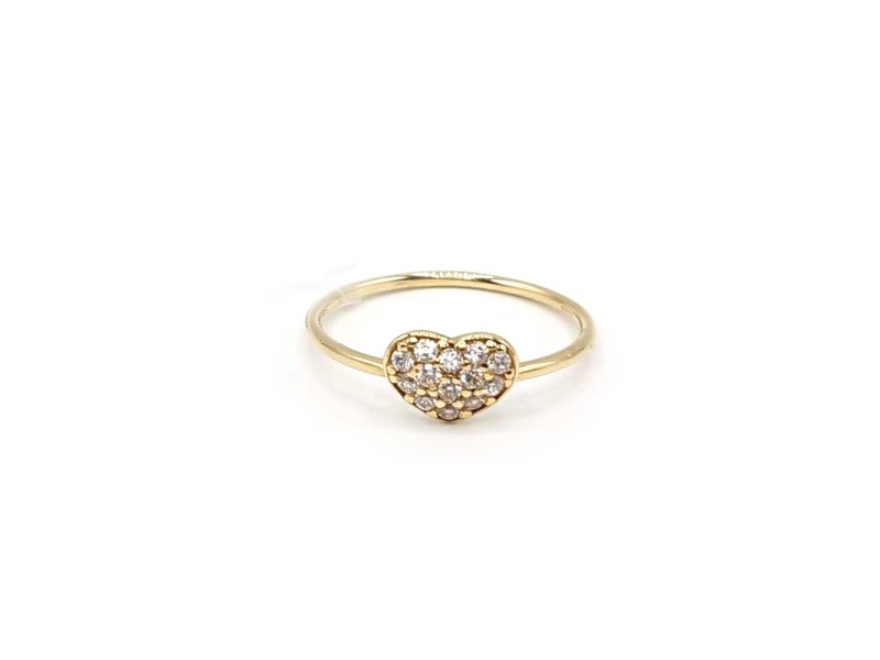 Casella Gioielli Ring in Yellow Gold with Heart of Zircons