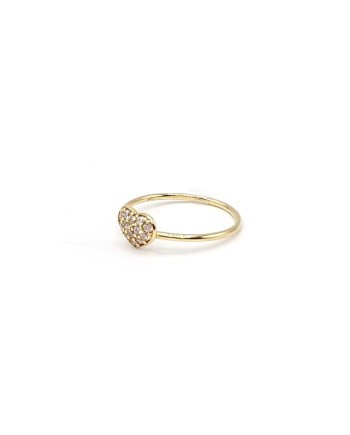 Casella Gioielli Ring in Yellow Gold with Heart of Zircons