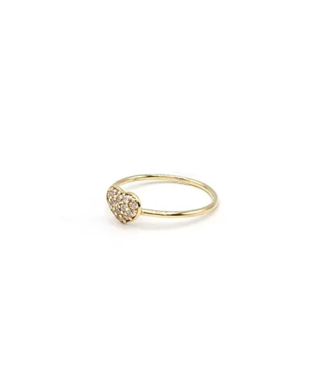 Bague Casella Gioielli en Or Jaune avec Cœur de Zircons