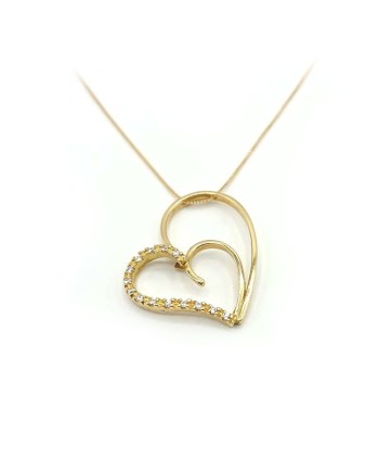 Jewel Casella Choker en Or Jaune et Coeur avec Zircons