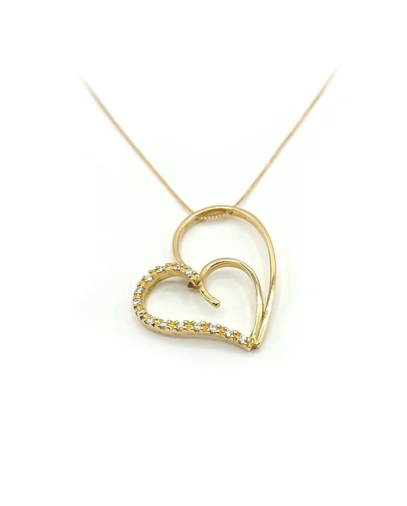 Jewel Casella Choker en Or Jaune et Coeur avec Zircons