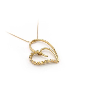 Jewel Casella Choker en Or Jaune et Coeur avec Zircons