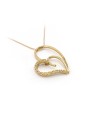 Jewel Casella Choker in Yellow Gold and Heart with Zircons