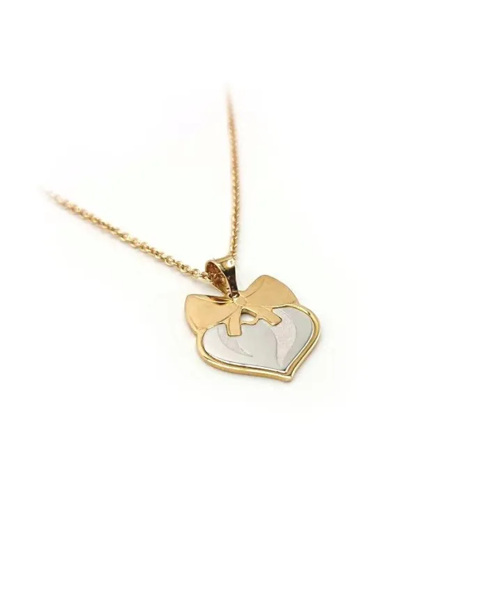 Jewelery Casella Choker in Two-Tone Gold with Heart