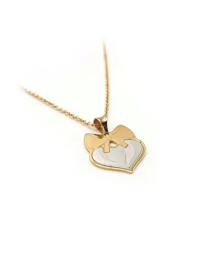 Girocollo Casella Gioielli in Oro Bicolore con Cuore