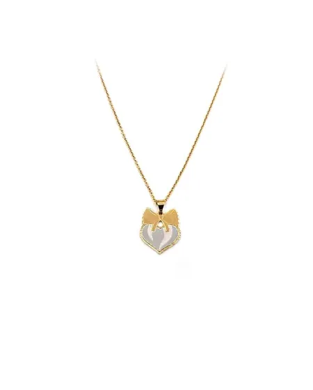 Jewelery Casella Choker in Two-Tone Gold with Heart