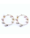 Boucles d'Oreilles Malafimmina Moonlight en Or Jaune avec Saphirs et Perles