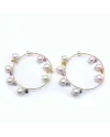 Boucles d'Oreilles Malafimmina Moonlight en Or Jaune avec Saphirs et Perles