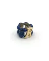 Anello Malafimmina Macaron in Oro Giallo e Argento con Smalto e Lettera "R"